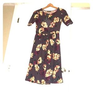 Midi fall floral dress